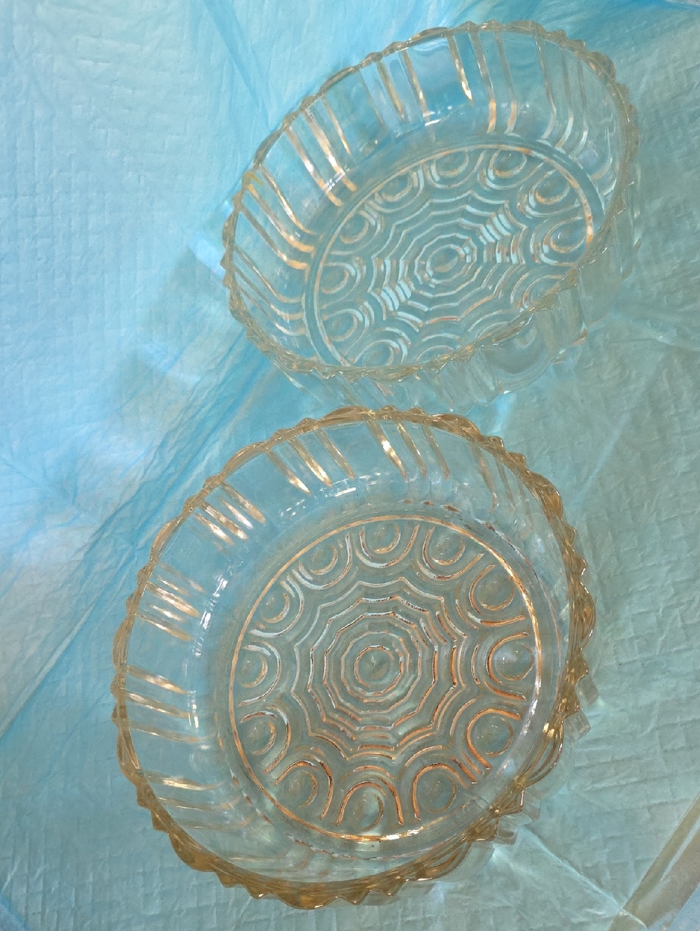 Vintage Anchor Hocking Open Candy Dish Old Cafe Pattern Very Nice Condition
